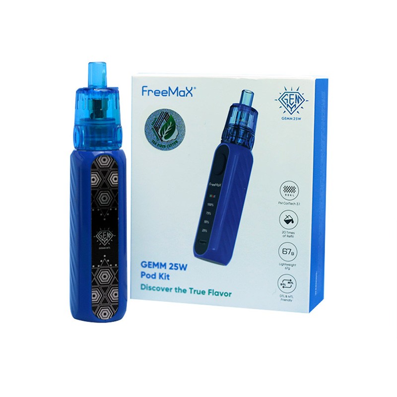FreeMax GEMM 25W Pod Mod Kit 1300mAh package