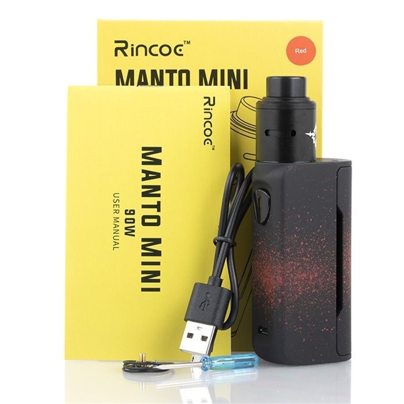 rincoe manto mini rda 90w kit packaging contents