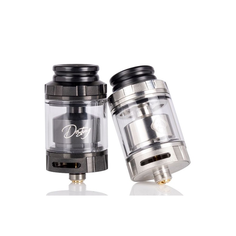 hellvape destiny 24mm rta front and tilted front view