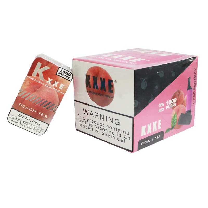KXXE Disposable Vape Device Peach Tea Box