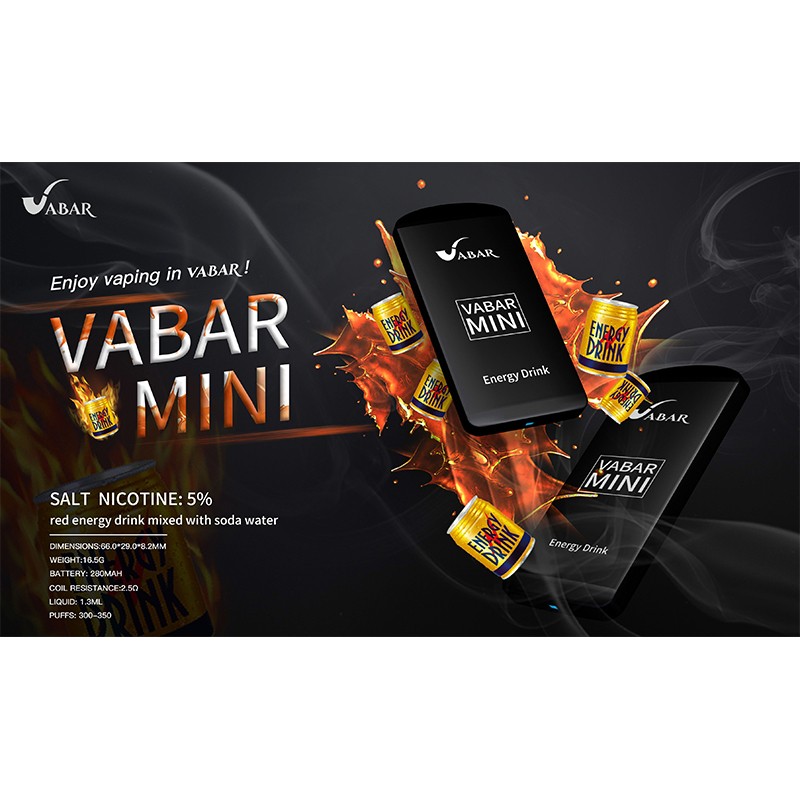 vabar mini disposable pod kit energy drink-50mg