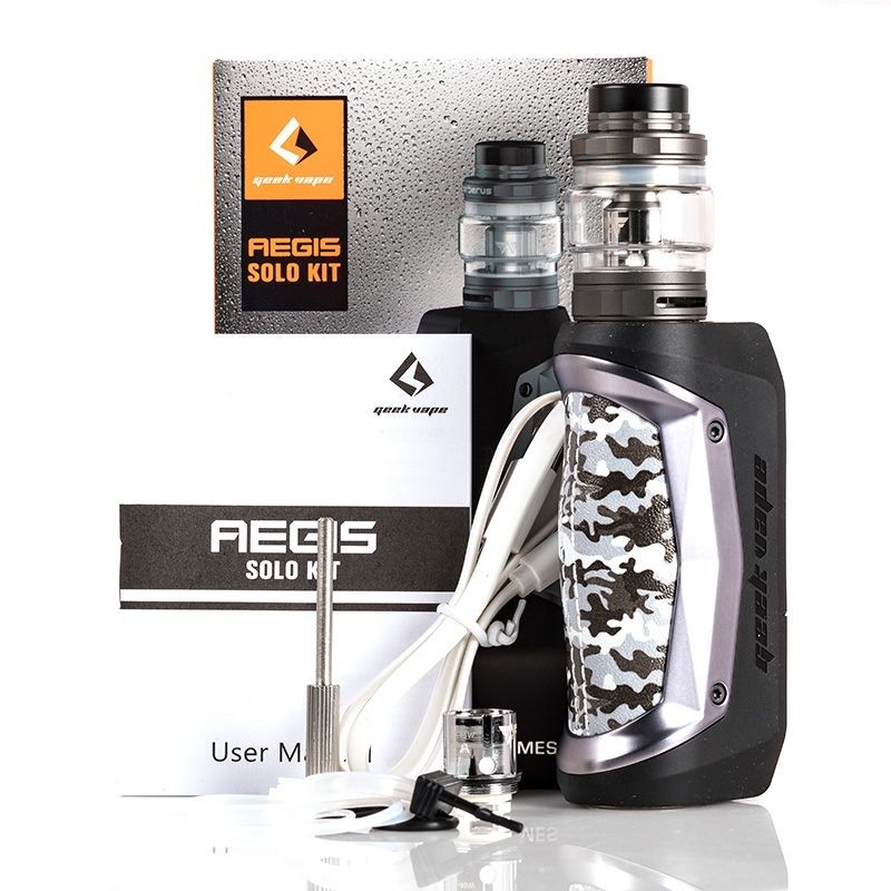 Geekvape Aegis Solo Kit 100W with Cerberus Tank package content