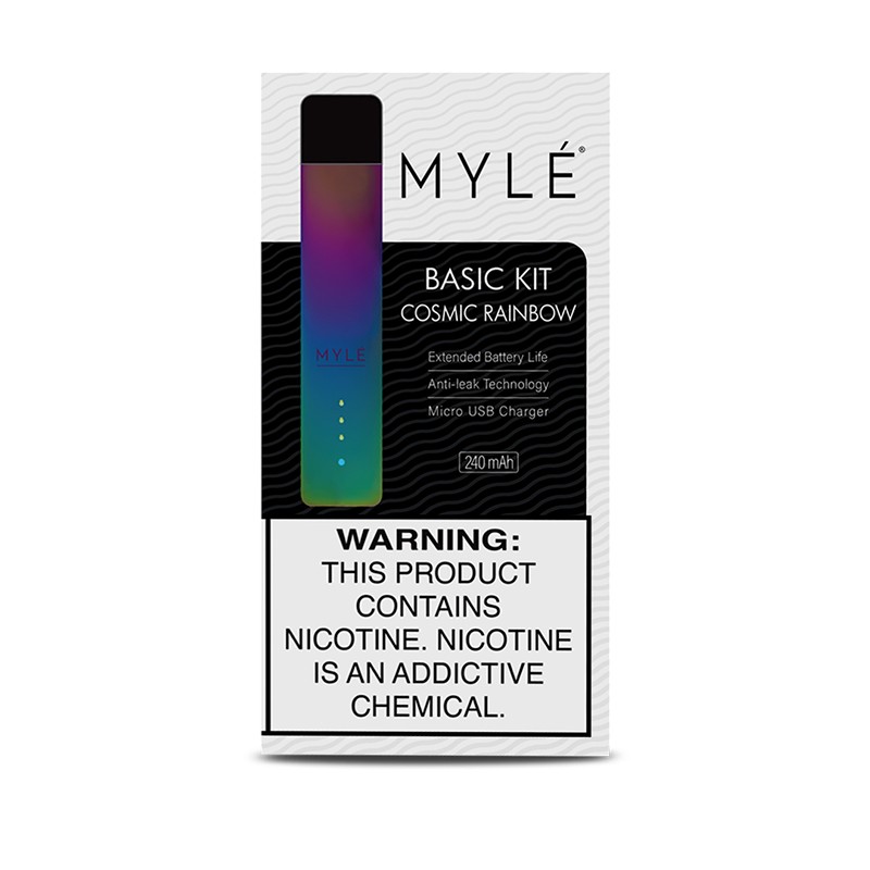 mylé v4 device battery cosmic rainbow box