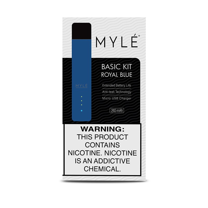mylé v4 device battery sky blue box