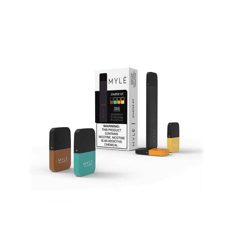 Mylé V4 Starter Kit 240mAh with Four Flavor Pods 20mg Jet Black