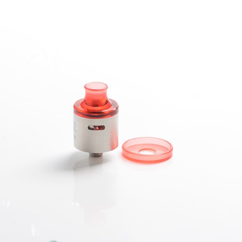 nio style rda kit 22mm silver base red top cap
