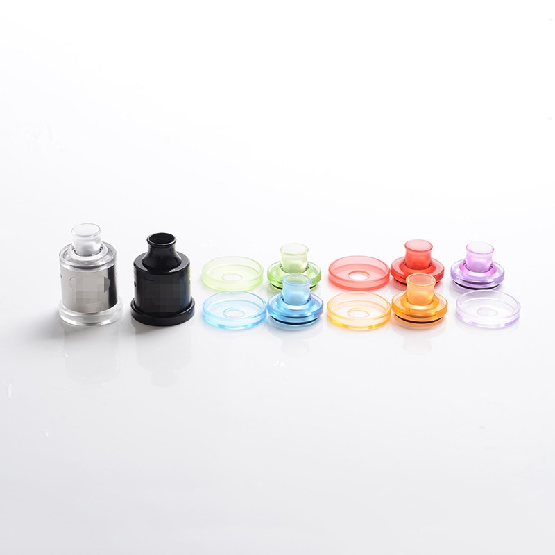 nio style rda kit 22mm with 5 top caps & 510 drip tips & beauty rings