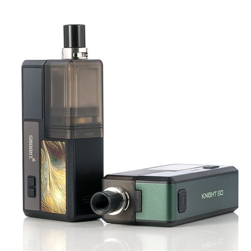 smoant knight 80w pod mod kit front side and drip tip view