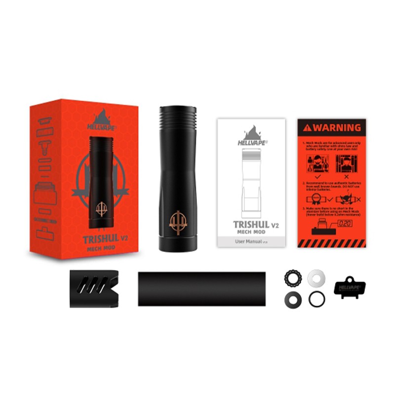 hellvape trishul v2 mech mod package contents