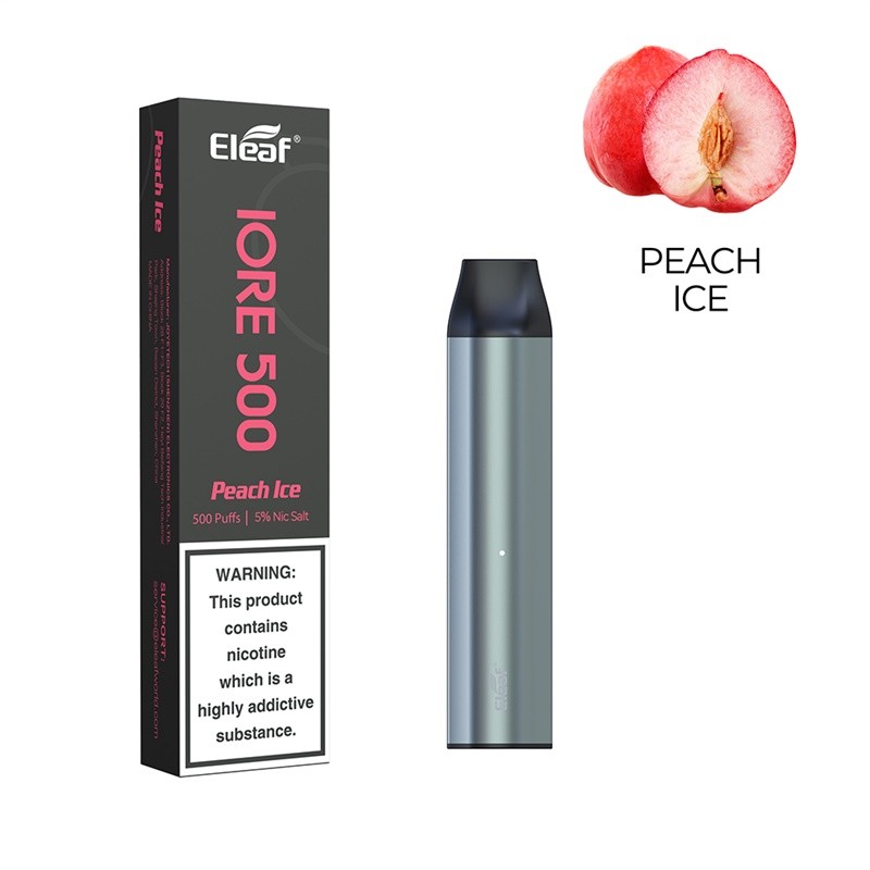 eleaf iore 500 disposable vape pod kit peach ice
