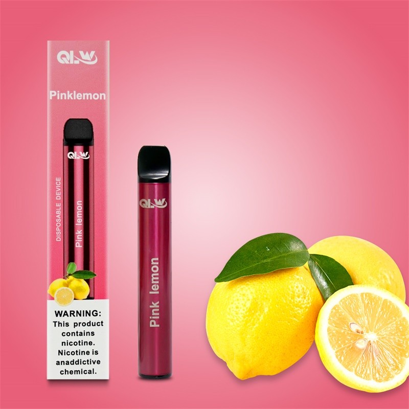 qlw mini disposable vape - pink lemon package