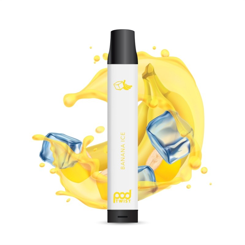 pod twist 2500 disposable vape device banana ice