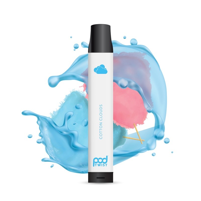 pod twist 2500 disposable vape device cotton clouds