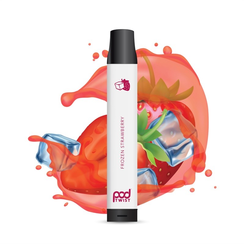 pod twist 2500 disposable vape device frozen strawberry