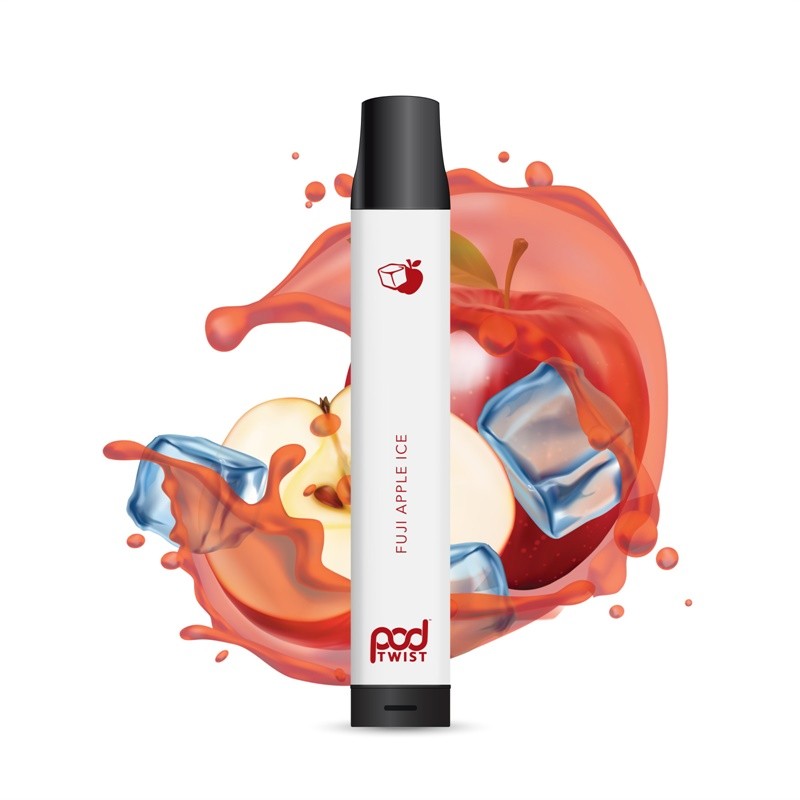pod twist 2500 disposable vape device fuji apple ice