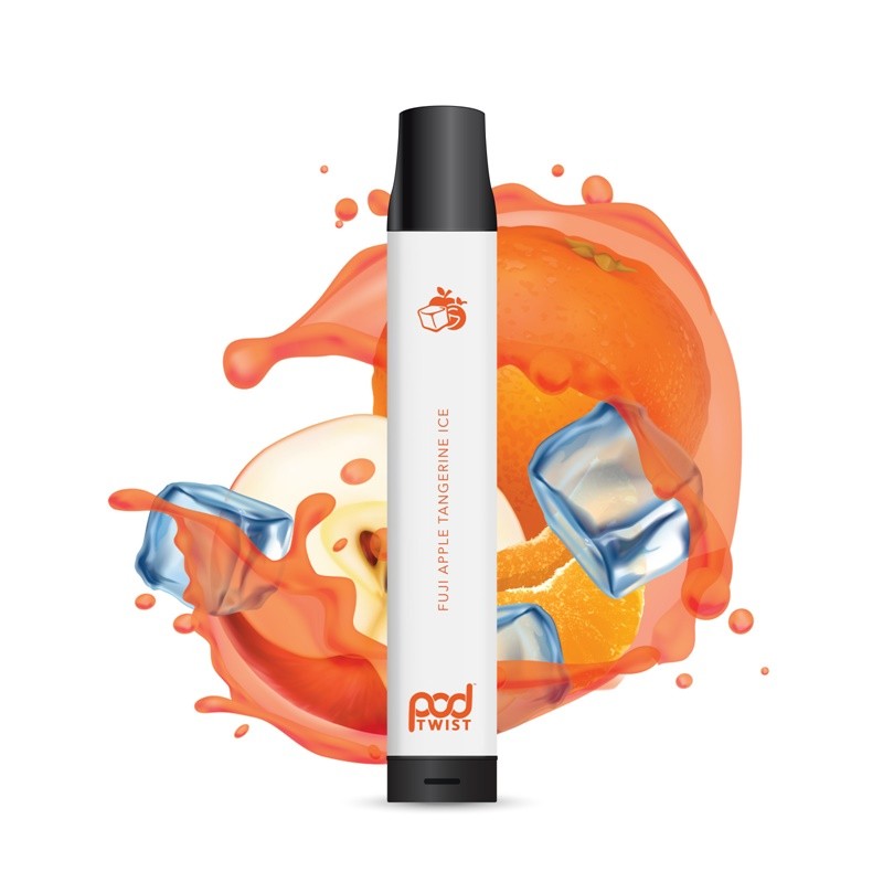 pod twist 2500 disposable vape device fuji apple tangerine ice