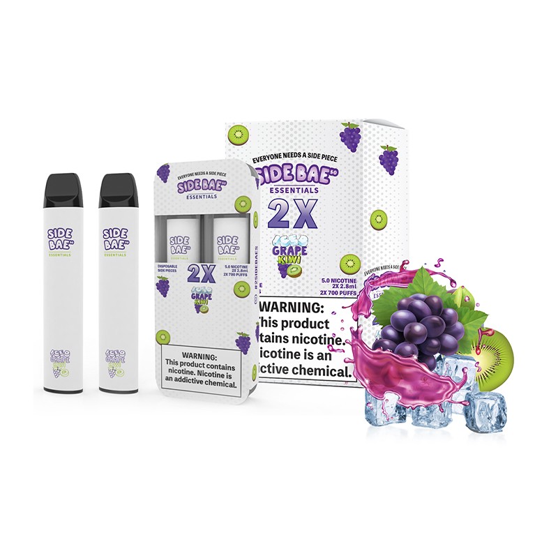 side bae essentials 2x disposable iced grape kiwi