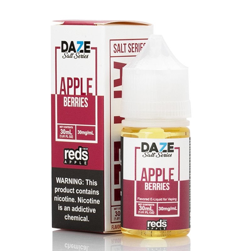 Vape 7 Daze Salt Series Berries Reds Apple E-Juice 30ml Bottle & Box