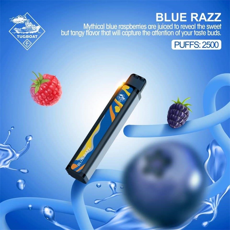 tugboat xxl disposable pods blue razz 1