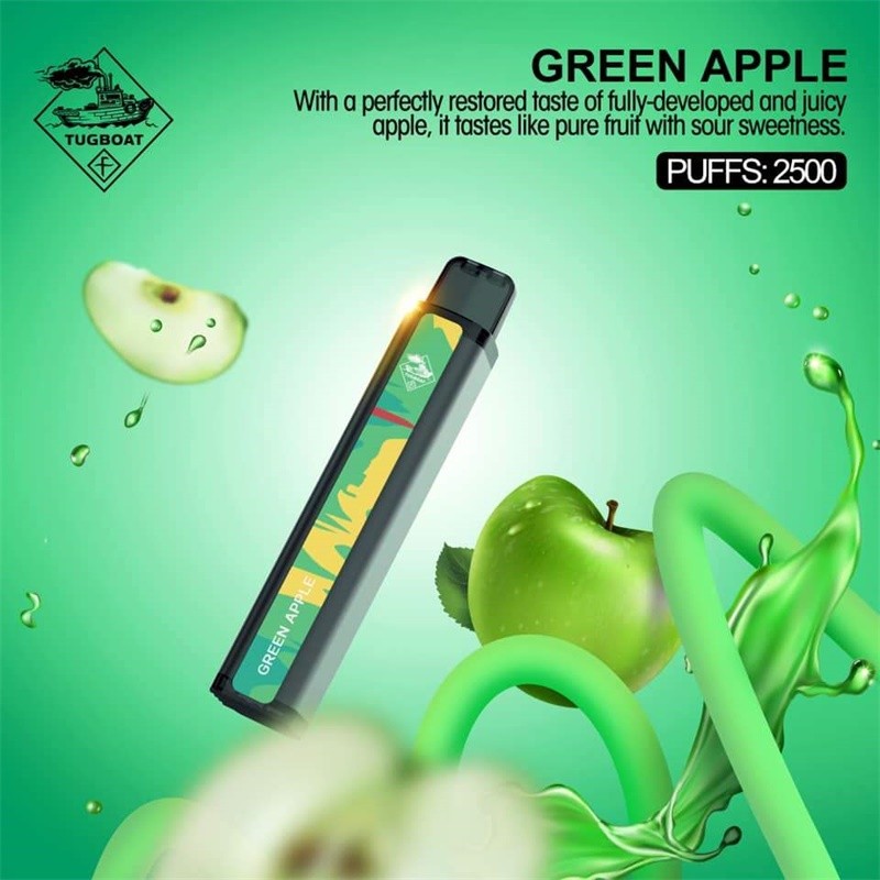 tugboat xxl disposable pods green apple 1