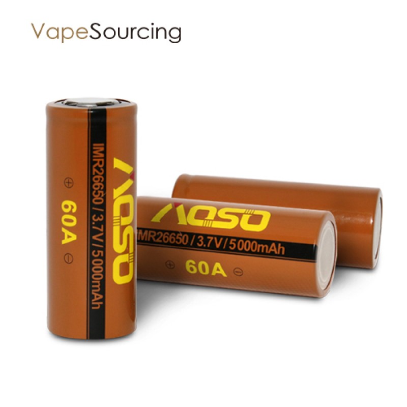 AOSO IMR 26650 5000mAh Flat Top Battery