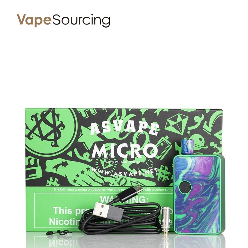 Authentic AsVape Micro Pod System Kit package