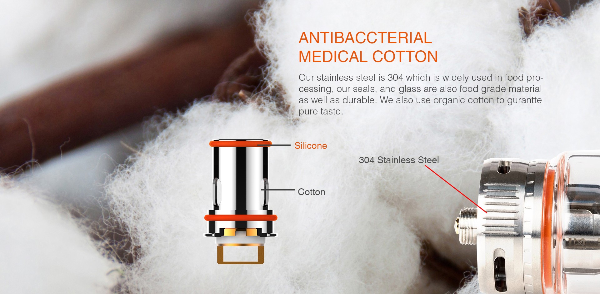 AAAVape Anulax Sub Ohm Tank Antibaccterial medical cotton
