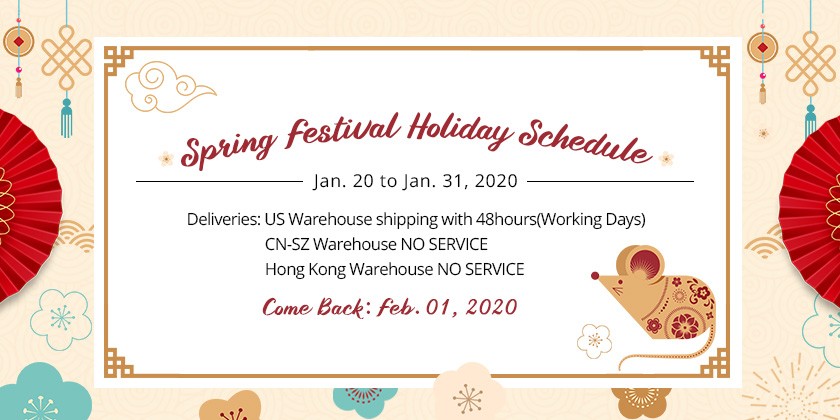 2020 Spring Festival Holiday Schedule