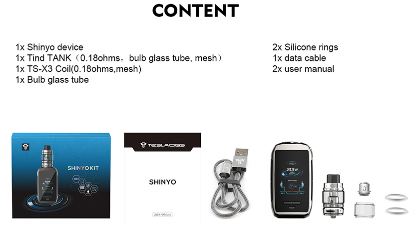 Tesla Shinyo Kit Package Contents