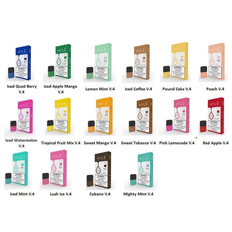 mylé v4 replacement salt nicotine pods full flavors