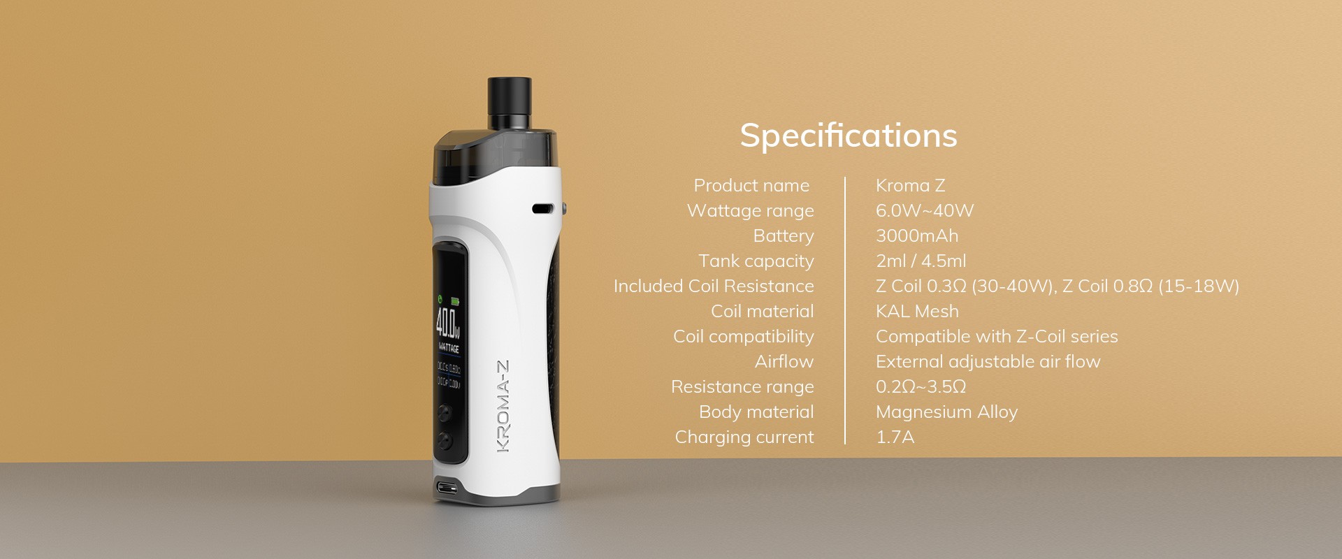 Kroma-Z - Specifications