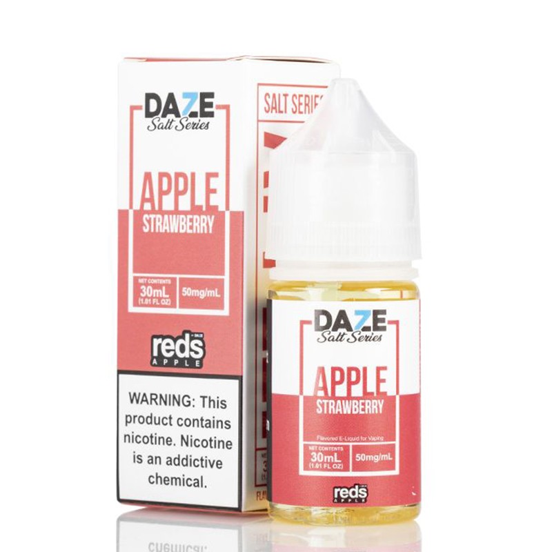 Vape 7 Daze Salt Series Strawberry Reds Apple E-Juice 30ml Bottle & Box