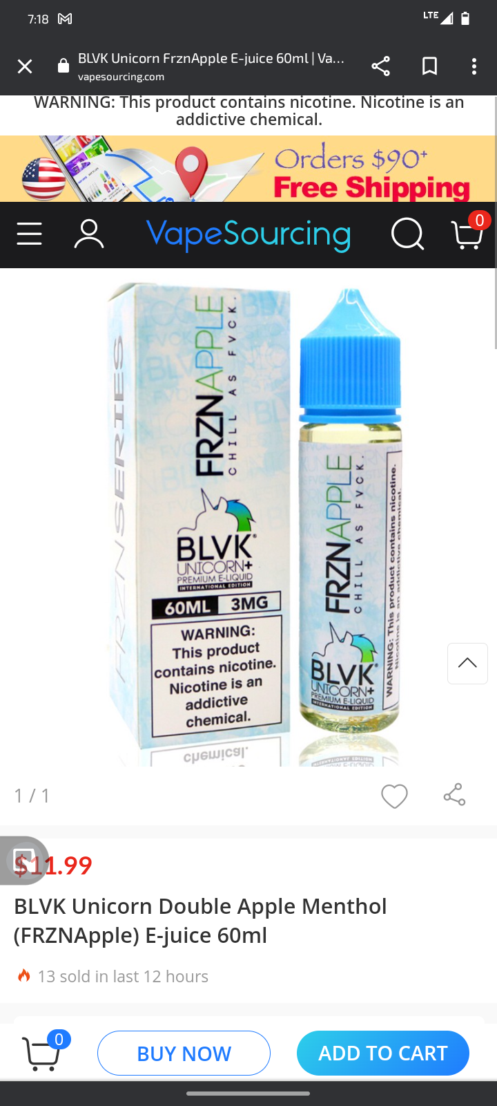 buy BLVK Unicorn Double Apple Menthol