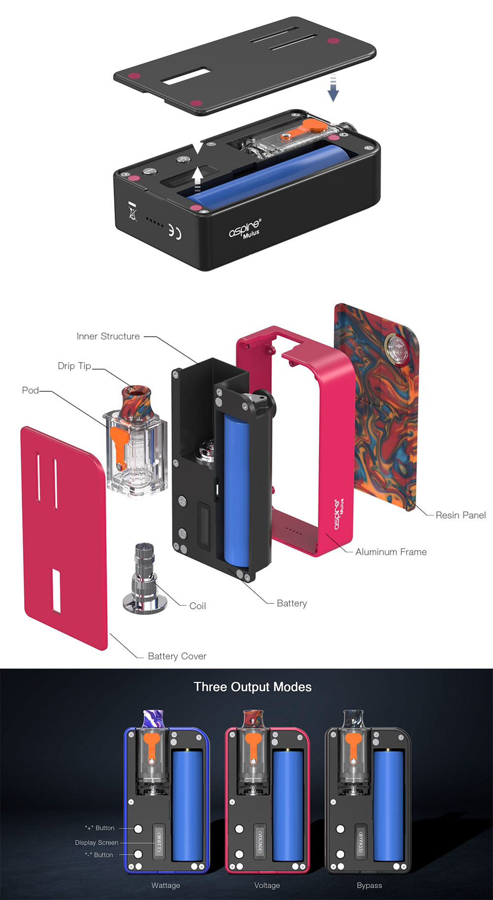 aspire mulus kit component and package