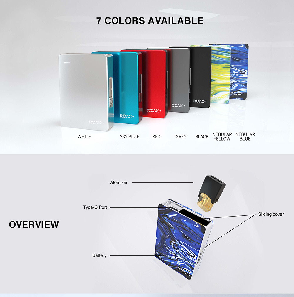 Myvapors Roak Box Pod Kit 7 colors