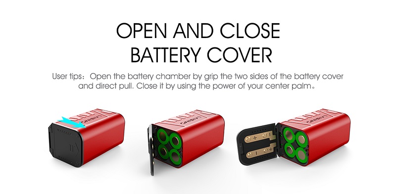 Sigelei Laisimo F4 TC Box Mod Open and Close Battery Cover
