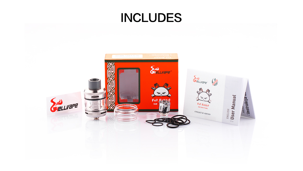 Hellvape Fat Rabbit Sub Ohm Tank Package contents