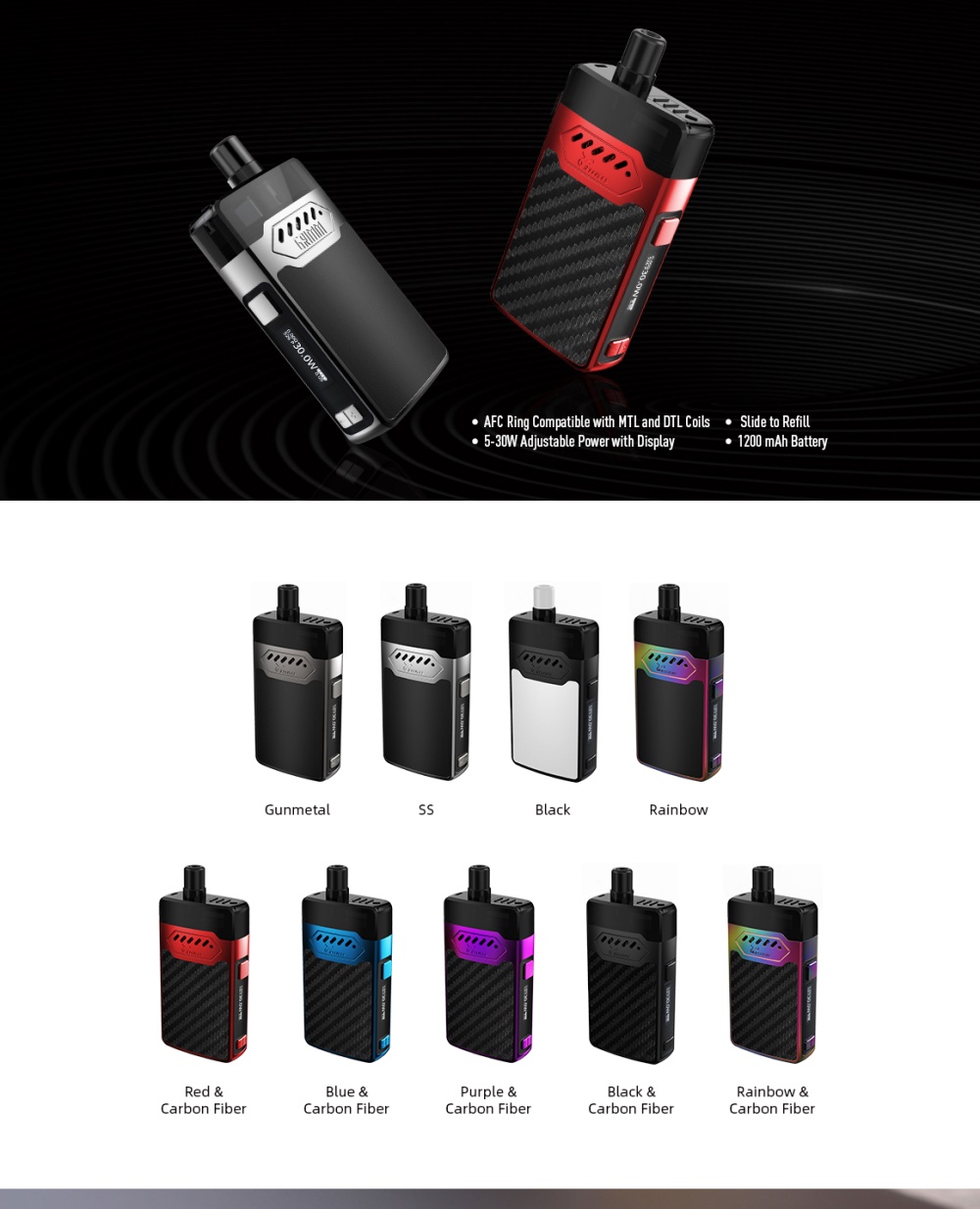 hellvape grimm pod system kit 30w all colors
