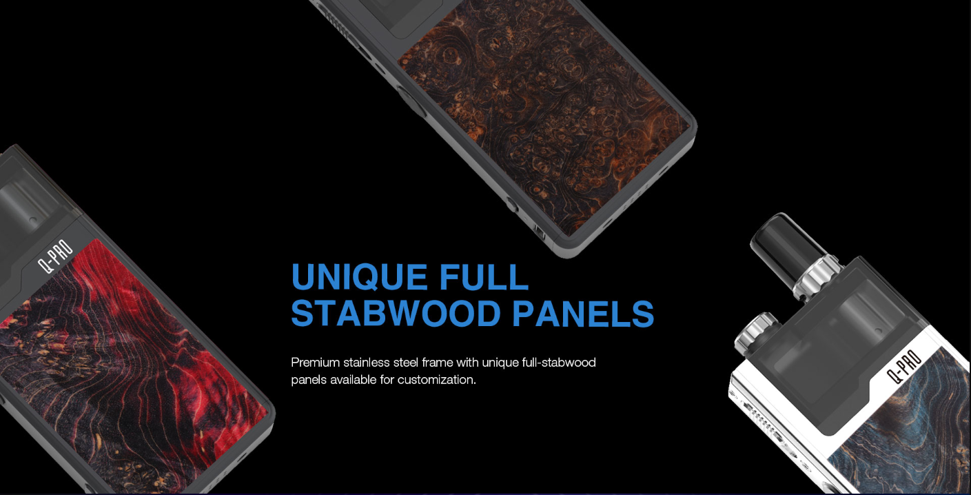 Lost Vape Orion Q PRO Pod System Kit Unique Full Stabwood Panels