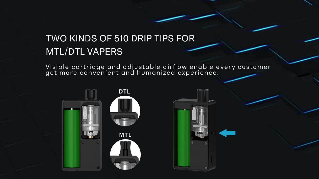 Rincoe Manto AIO Kit two kinds of 510 drip tip