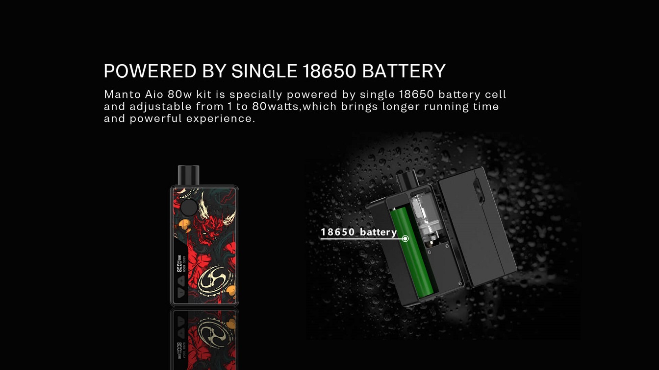 Rincoe Manto AIO Pod Kit Powered by single 18650 battery