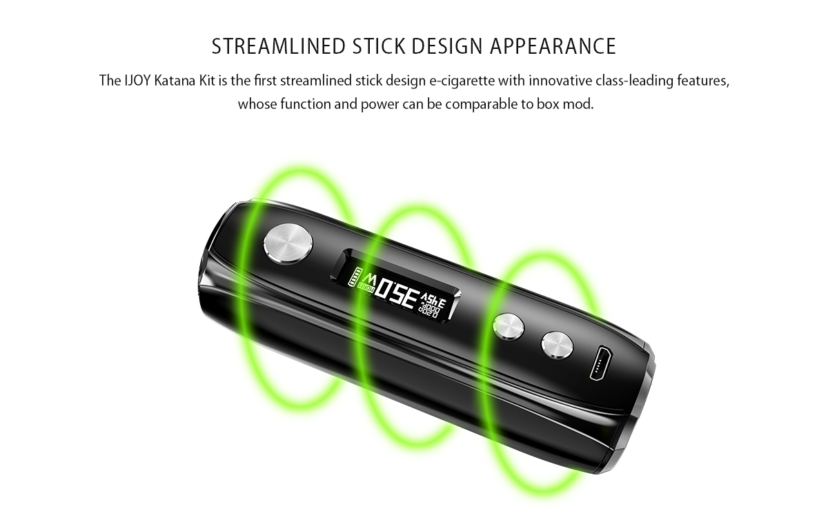 IJOY Katana Box Mod Streamlined Stick Design Appearance
