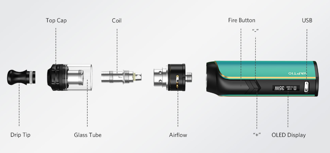 Vaptio Cosmo Plus Starter Kit Exploded View