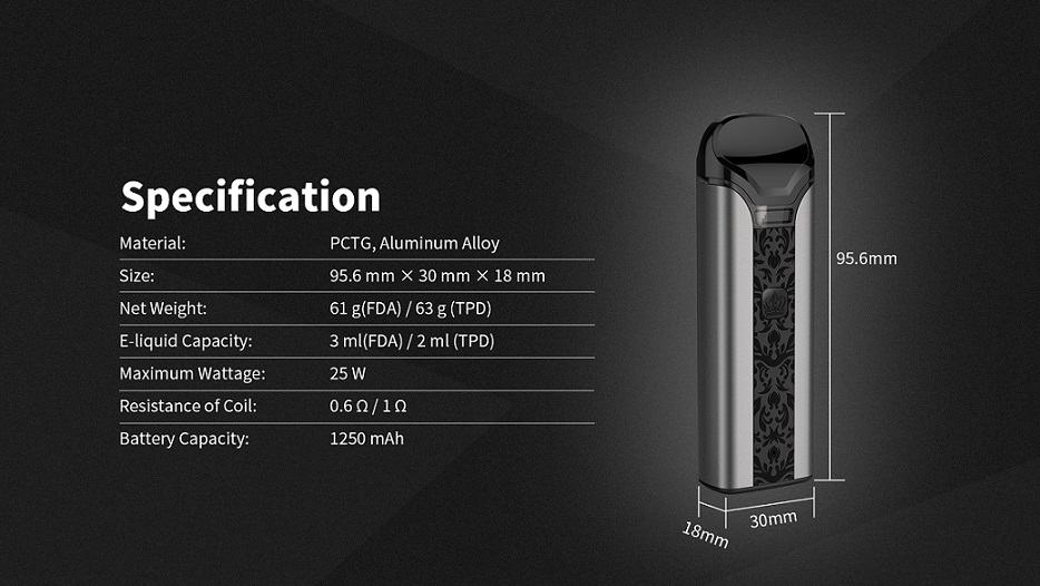 Uwell Crown Pod kit specification
