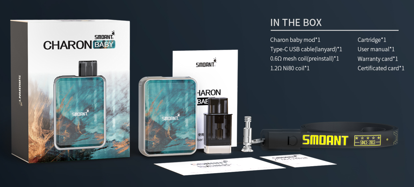 Smoant Charon Baby Pod System Kit Package List