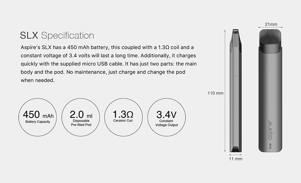 Aspire SLX Pod System Kit TPD Version specification