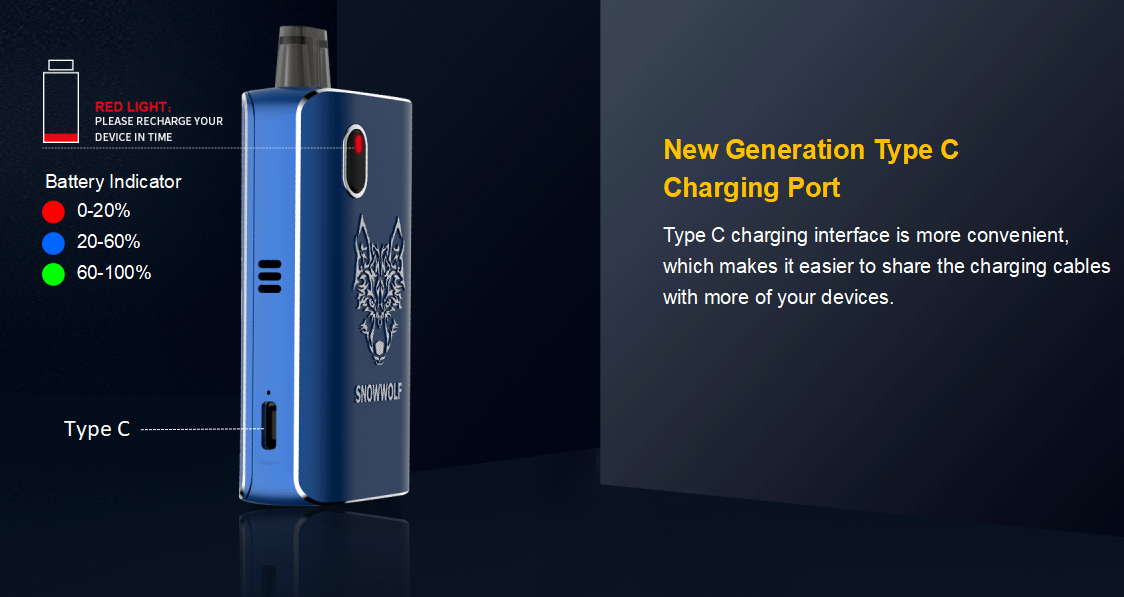 Snowwolf Afeng Pro Mod Pod kit New Generation Type C Charging Port
