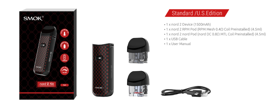 smok nord 2 kit includes