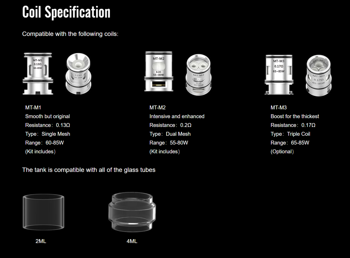 voopoo alpha zip kit coil specification