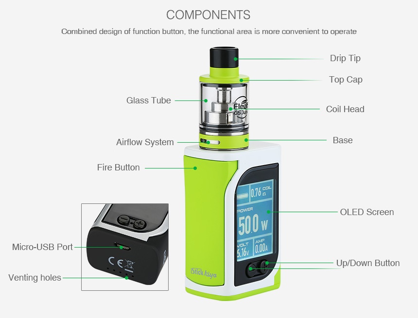 Eleaf iStick Kiya with GS Juni Kit Components